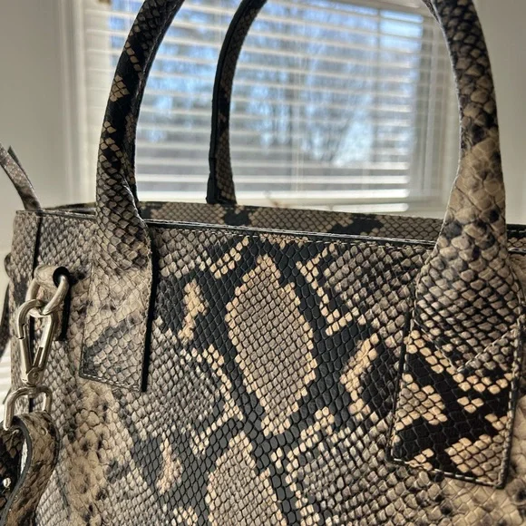 Valentino Black and Cream Python Pattern Tote